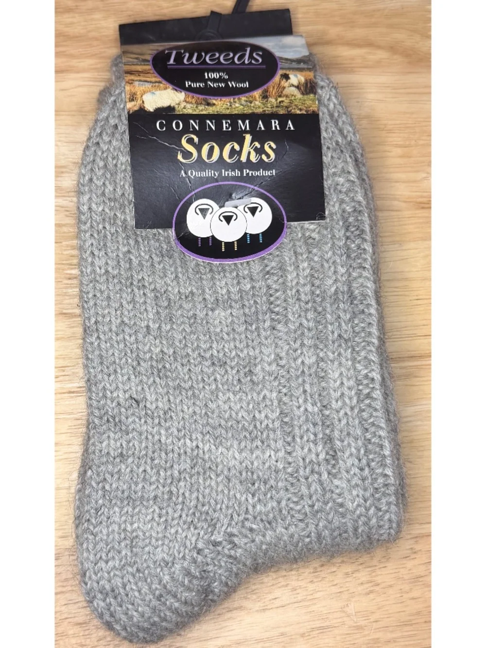 Connemara Tweeds 100% Wool  Irish Walking Socks  M New